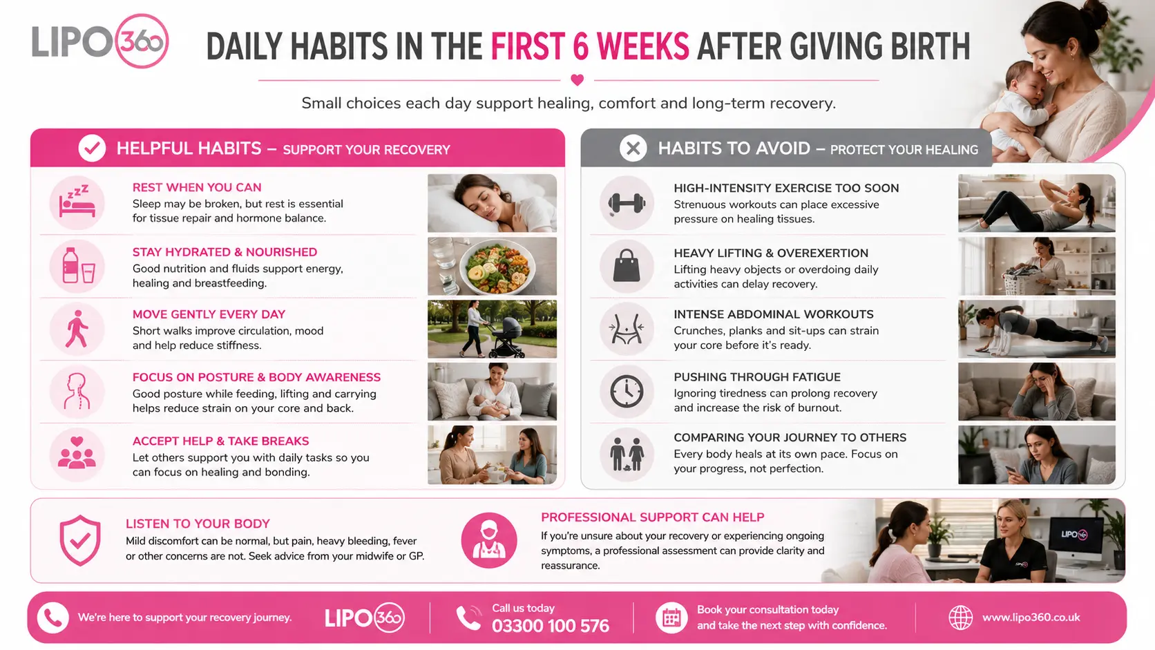 What to Do (and Avoid) in the First 6 Weeks After Giving Birth To Avoid Diastasis Recti 3 First 6 Weeks After Giving Birth To Avoid Diastasis Recti Gloucestershire : Daily Habits in the First 6 Weeks After Giving Birth